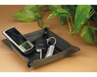 Petit vide-poches, en similicuir, marron