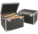 Boîte pour dossiers suspendus, noir/chrome