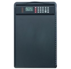 Porte-bloc, A4, avec calculatrice, noir