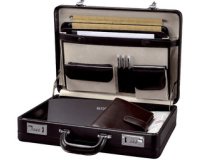 Attaché-case TAORMINA, cuir, noir