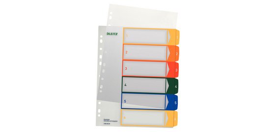 Intercalaires en plastique, numéroté, format A4 extra