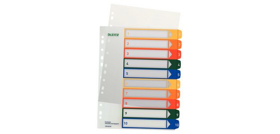 Intercalaires en plastique, numéroté, format A4 extra