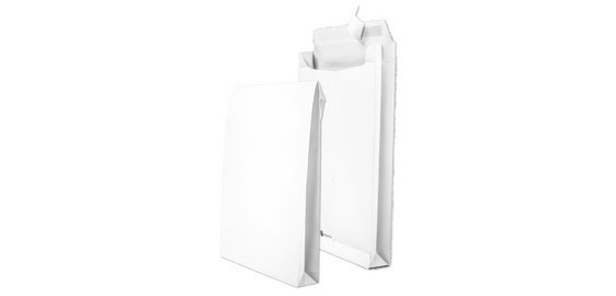 Gusseted shipping envelope, B4, white