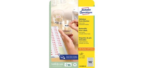 Etiquette prix Stick+Lift, 26 x 16 mm, blanc