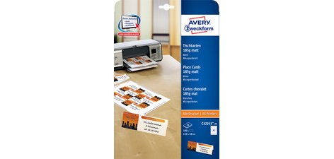 Cartes de noms, imprimante Laser/jet d'encre