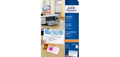 Fiches bristol, 105 x 70 mm, blanc