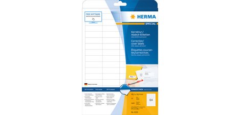 Special covering/corrective label, 48.3 x 16.9 mm