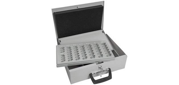 Coffret-caisse à monnaie Universa, gris lumière