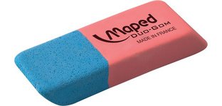 Rubber Duo-Gom eraser, medium, blue/red