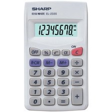 SHARP Calculatrice modèle EL 233S, alimentation par batterie