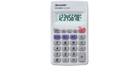 SHARP Calculatrice modèle EL 233S, alimentation par batterie