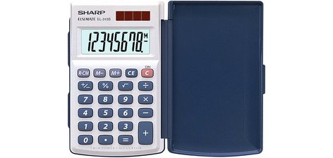 SHARP Calculatrice EL-243 S, fonctionnement solaire/batterie