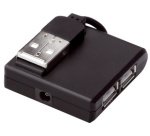 Hub USB 2.0, 4 poorten, zwart