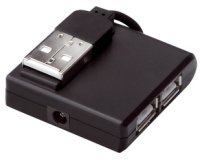 hub USB 2.0, 4 ports, noir