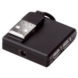 hub USB 2.0, 4 ports, noir