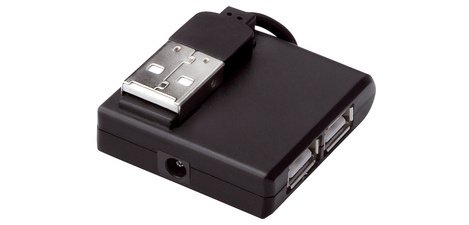 USB 2.0 hub, 4 ports, black