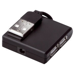 hub USB 2.0, 4 ports, noir
