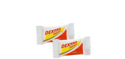 Dextro Energy Minis glucose, une boîte ronde transparente