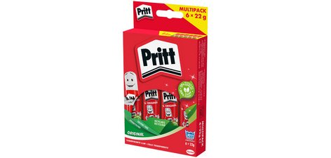 Bâton de colle 6 x 22 g, en multipack, sans solvant