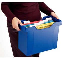 Opbergbak voor hangmappen Uni Plus, blauw