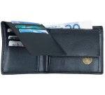 Portefeuille classique, cuir, noir