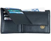 Portefeuille classique, cuir, noir