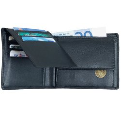 Portefeuille classique, cuir, noir