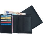 Portefeuille combiné, cuir, noir