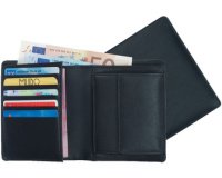 Portefeuille combiné, cuir, noir