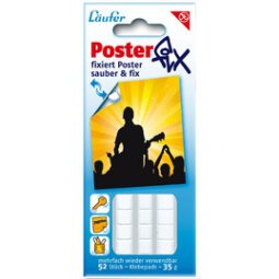 Pastille adhésive Posterfix, détachable, blanc