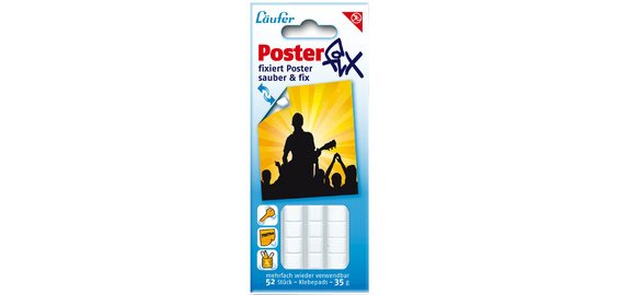 Pastille adhésive Posterfix, détachable, blanc