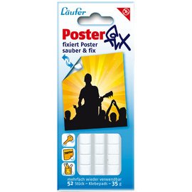 Pastille adhésive Posterfix, détachable, blanc