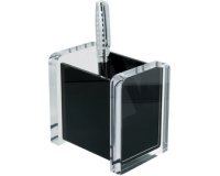 Pot à crayons 'acrylique exclusif', transparent/noir