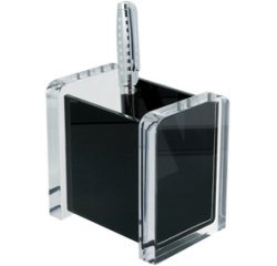 Pot à crayons 'acrylique exclusif', transparent/noir