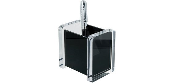 Pot à crayons 'acrylique exclusif', transparent/noir