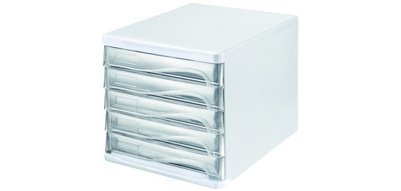 Module de classement 'the wave', 5 tiroirs, blanc/