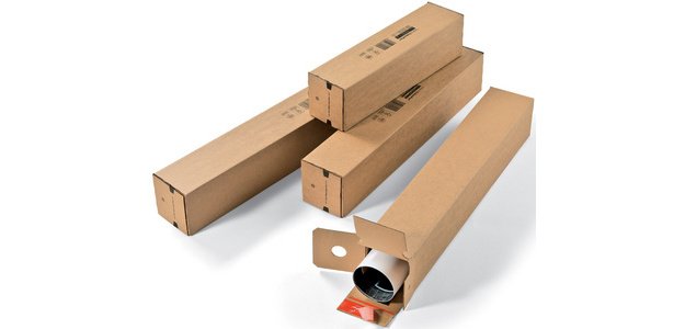 Colompac rectangular postal tube, size 1.008 x 108 x 108 mm, brown
