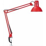 Desk lamp study, with clip, red