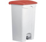 Poubelle à pédale 'the step', 90 litres, blanc/jaune