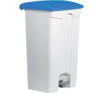 Poubelle à pédale 'the step', 90 litres, blanc/jaune