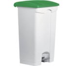 Poubelle à pédale 'the step', 90 litres, blanc/jaune