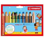 Crayon multi-talents woody 3 en 1, étui carton de 18