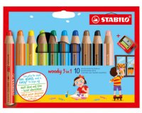 Crayon multi-talents woody 3 en 1, étui carton de 18
