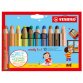 Crayon multi-talents woody 3 en 1, étui carton de 18