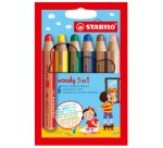 Crayon multi-talents woody 3 en 1, étui carton de 10