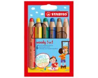 Crayon multi-talents woody 3 en 1, étui carton de 10
