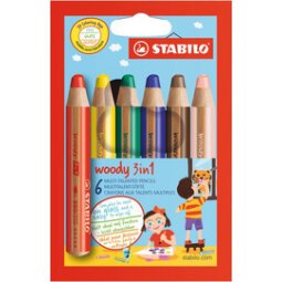 Crayon multi-talents woody 3 en 1, étui carton de 10