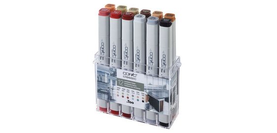 Klassische Marker, Set mit 12 Farben für Architekten