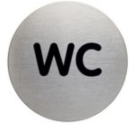 Pictogramme 'WC', diamètre: 83 mm, argent