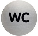 Pictogram 'WC', diameter: 83 mm, zilver